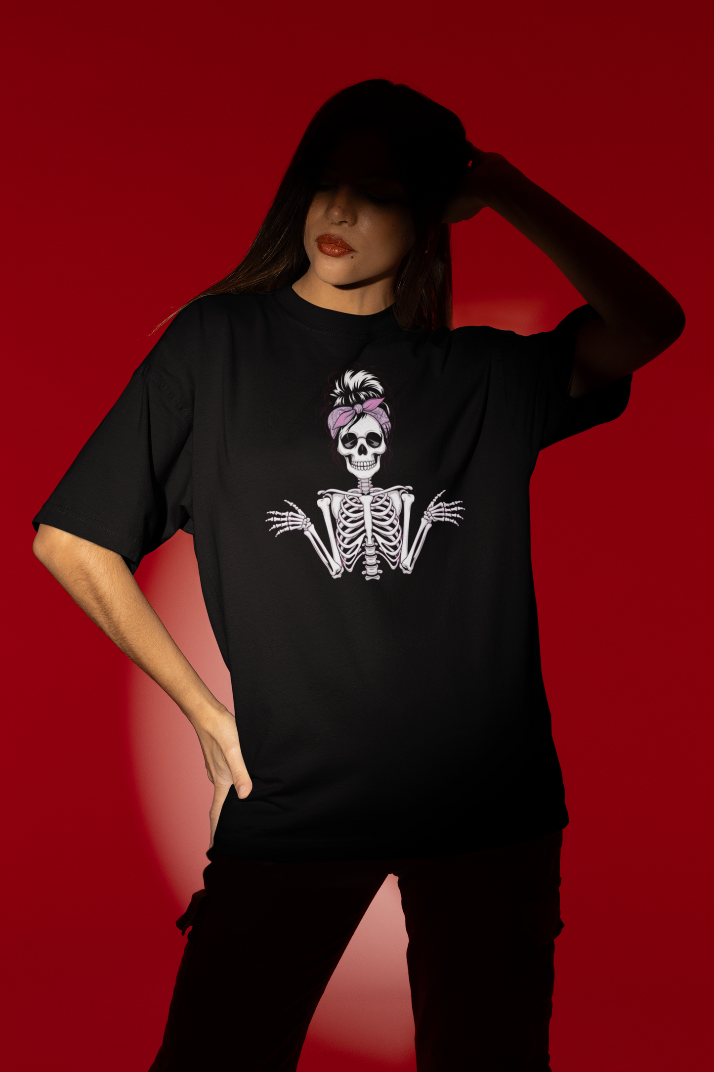 RASB  Bandana beauty T-shirt- Round Neck Drop Shoulder Graphic Printed Oversized Cotton T-shirt